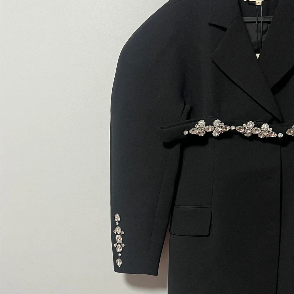 Elegant Black Blazer dress with Crystal Embellishments! - Picture 6 of 16